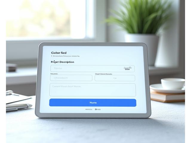 Preview of a clean, modern online form for gym renovation requests, highlighting fields for project details and contact information.